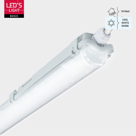 2 PACK - LED's Light LED TL armatuur met lamp 120 cm - Koud wit licht 6500 K - Waterdicht - Complete set