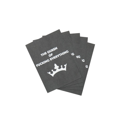 Ansichtkaart - Queen of f*ck*n everything - Papier - Set van 5 - A6