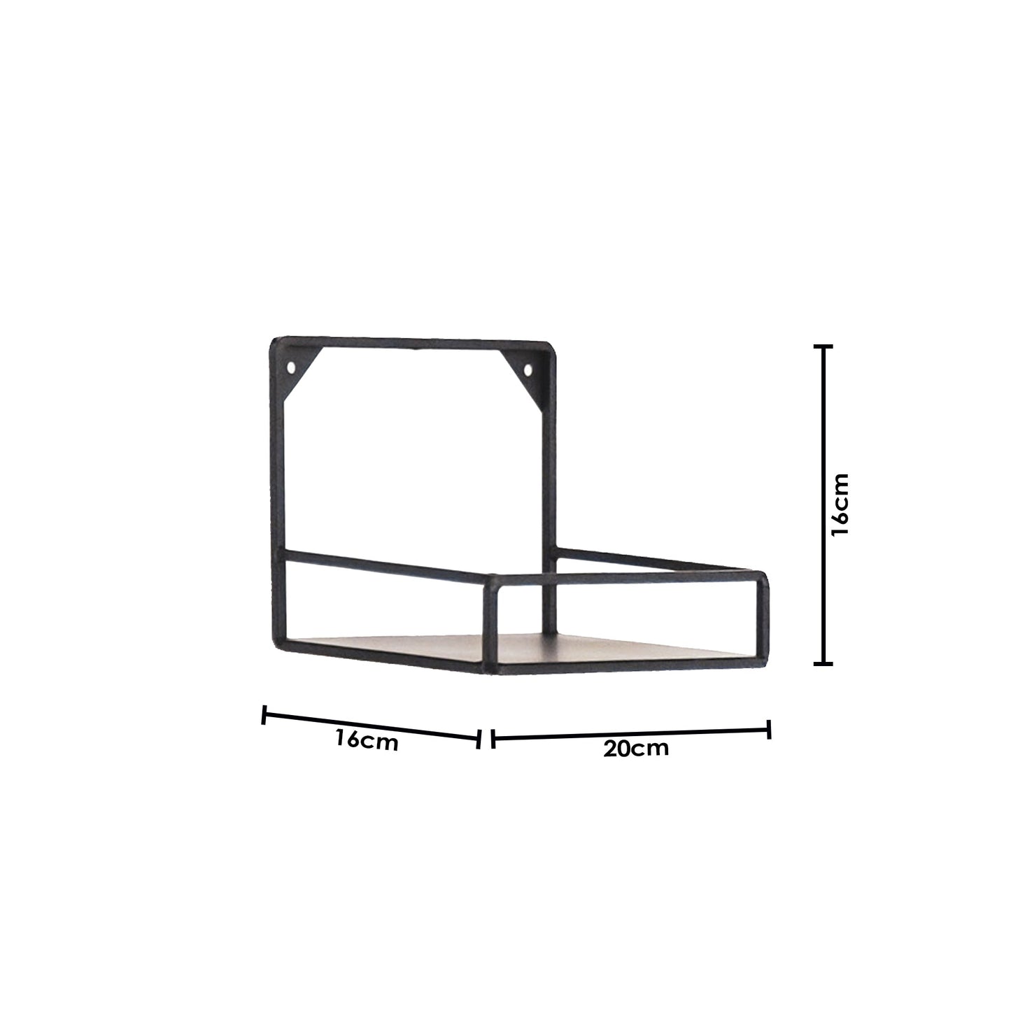 Wandplanken - Metaal - Zwart - Set van 2 - 20x16 en 40x16cm