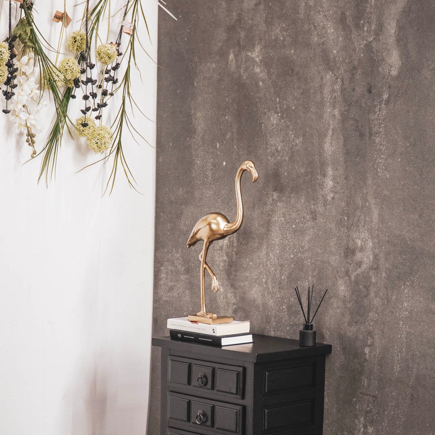 Ornament - Flamingo - Polyresin - Goud - 16,5x10x39cm