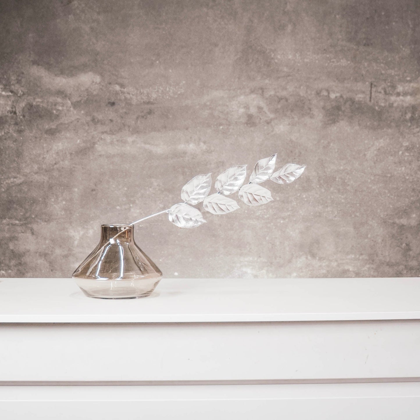 Tak met Blaadjes - Kunststof - Zilver - 12x57cm