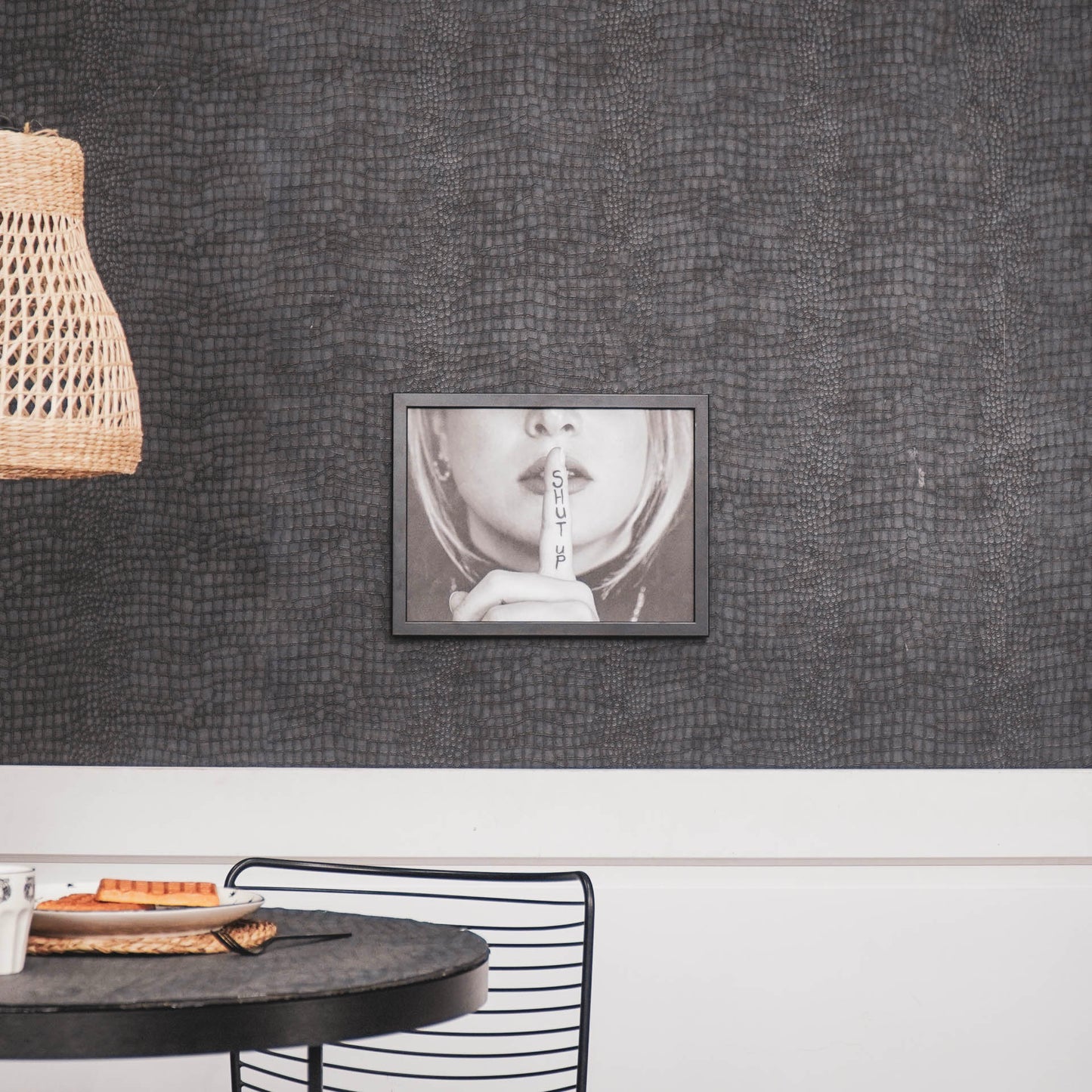 Poster - Shut up - Papier - Zwart/Wit - A3