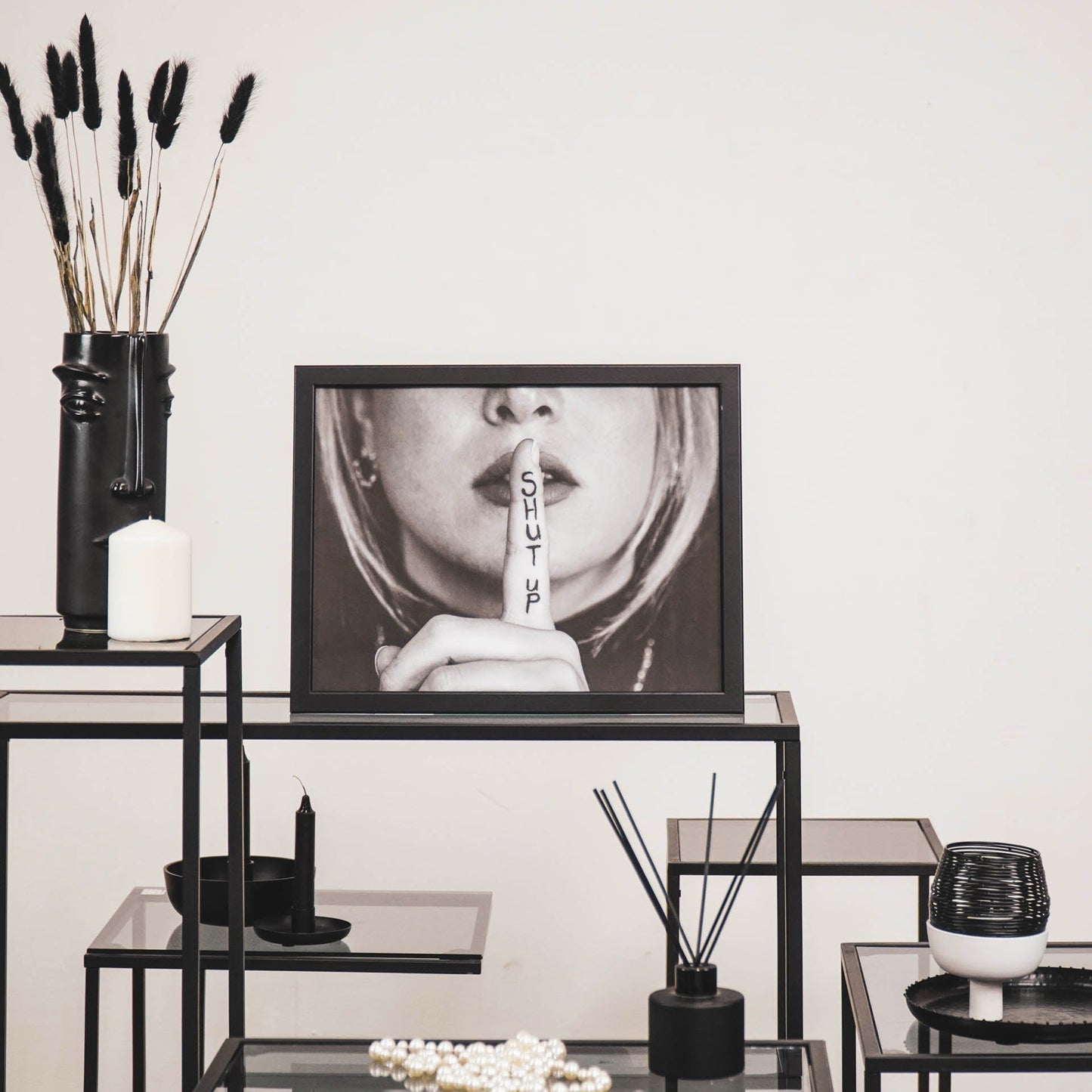 Poster - Shut up - Papier - Zwart/Wit - A3