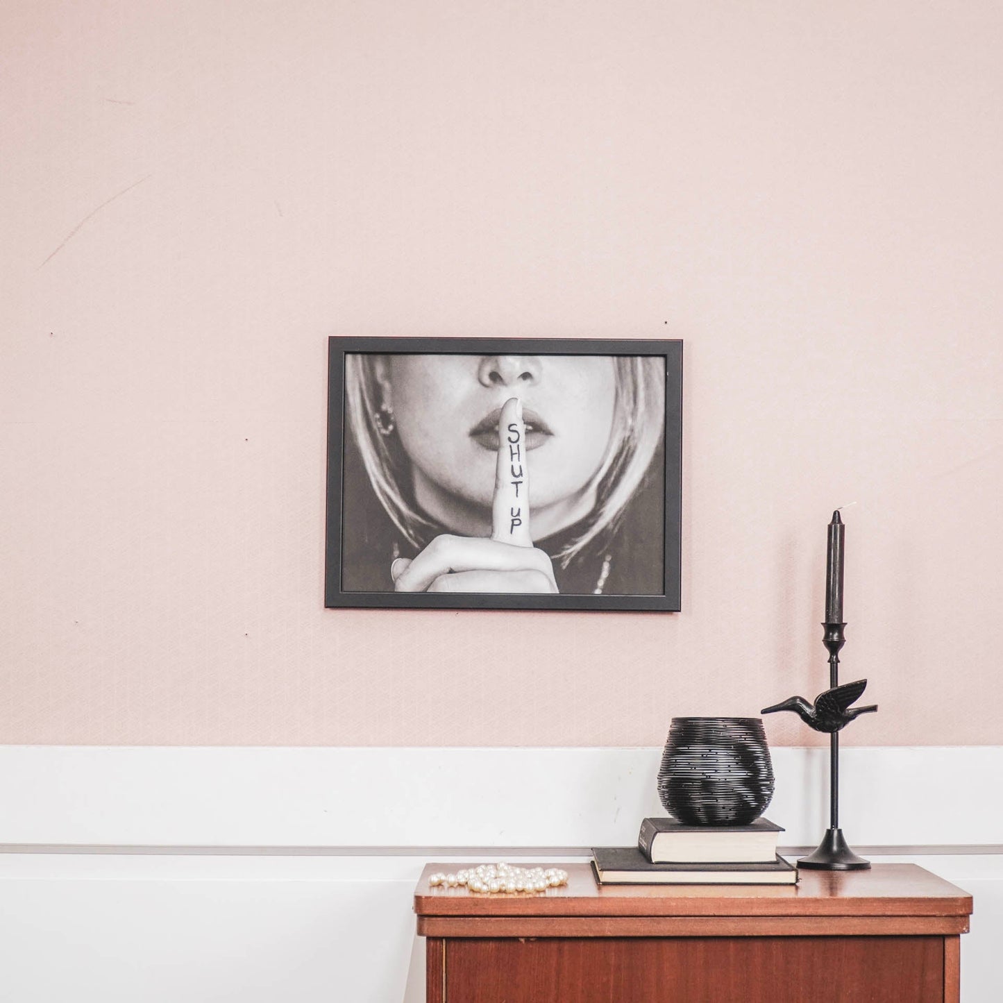 Poster - Shut up - Papier - Zwart/Wit - A3