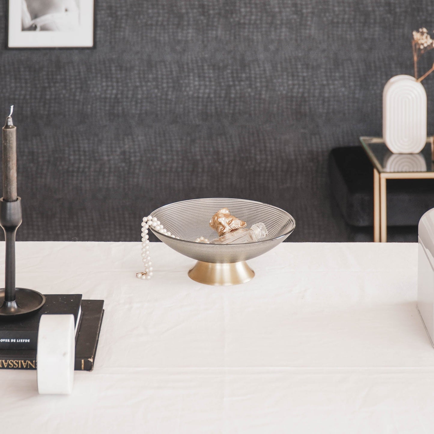 Schaal - Glas - Smokey - 24,5x24,5x8,5cm