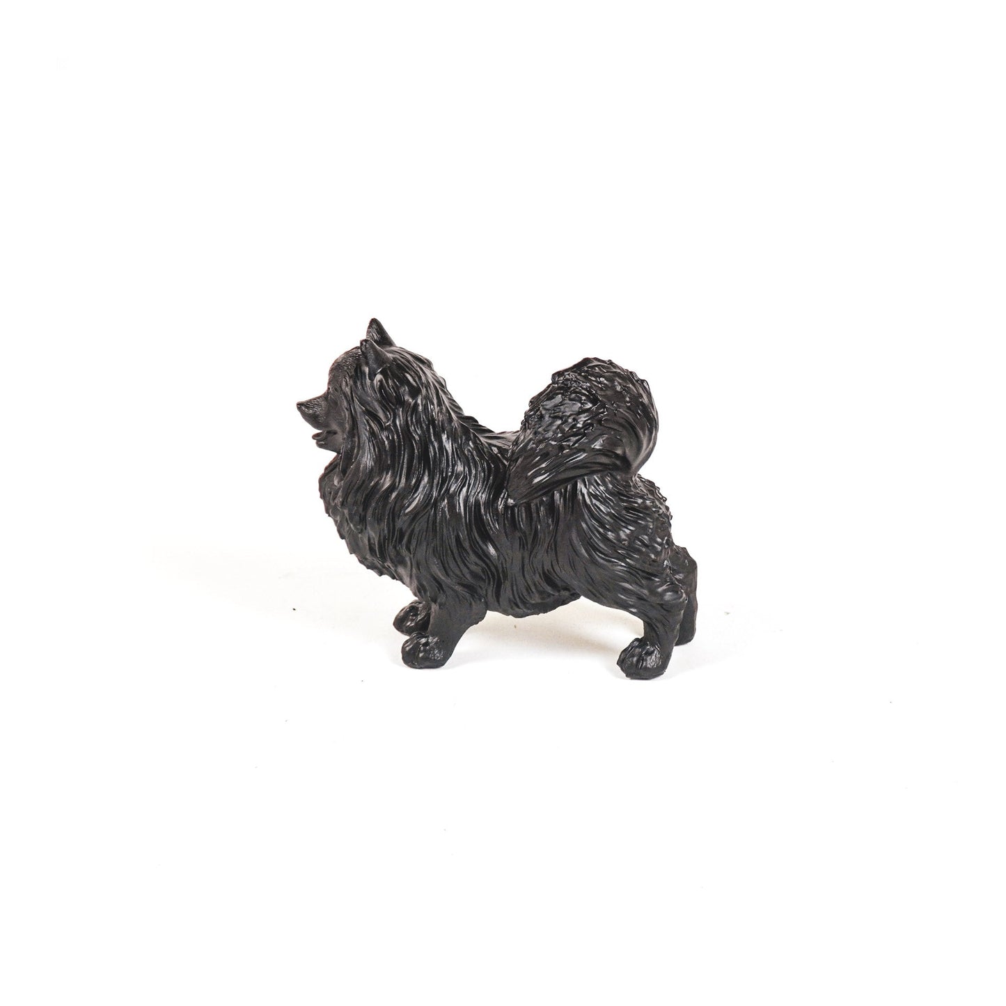 Ornament - Pomeriaan - Hond - Polyresin - Zwart - 23x10x18cm
