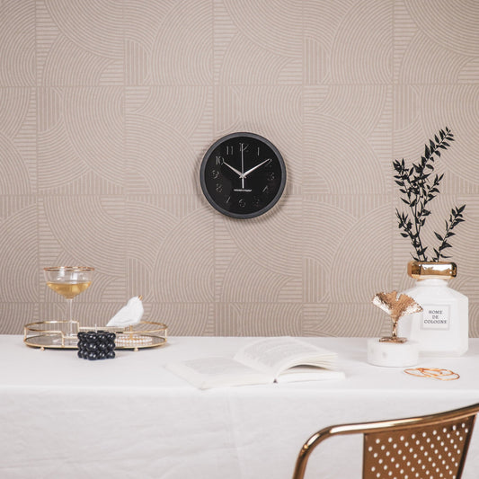 Wandklok - Metaal - Zwart - 25x4,2x25cm