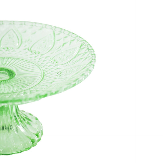 Servies- Taartplateau - Glas- Groen- 15x8 cm