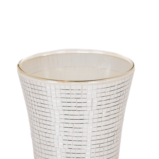 Vaas - Disco - Glas - Zilver - 12,5x12,5x30cm