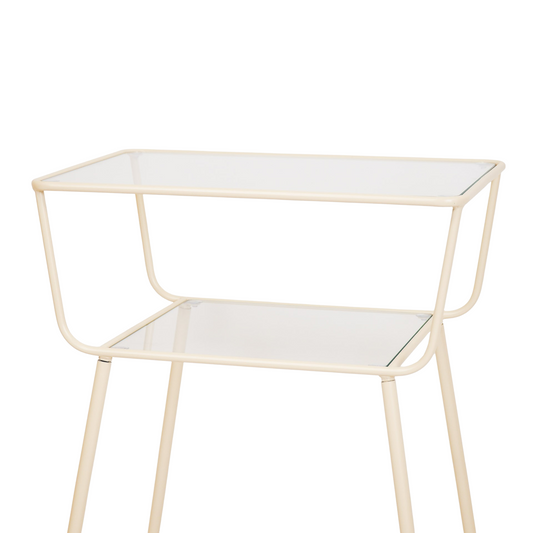 Bijzettafel - Metaal/Glas - Zand - 50x35x60cm