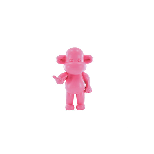 Ornament - Hang loose Aap Beeld 'The Legend' - Polyresin - Roze - 11x7x19cm