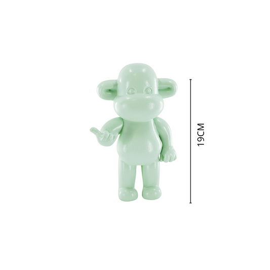 Ornament - Hang loose Aap Beeld 'The Legend' - Polyresin - Mintgroen - 11x7x19cm