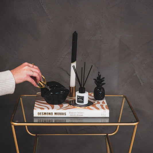 Pot - Lip - Porselein - Zwart - 12,5x11x7,5cm