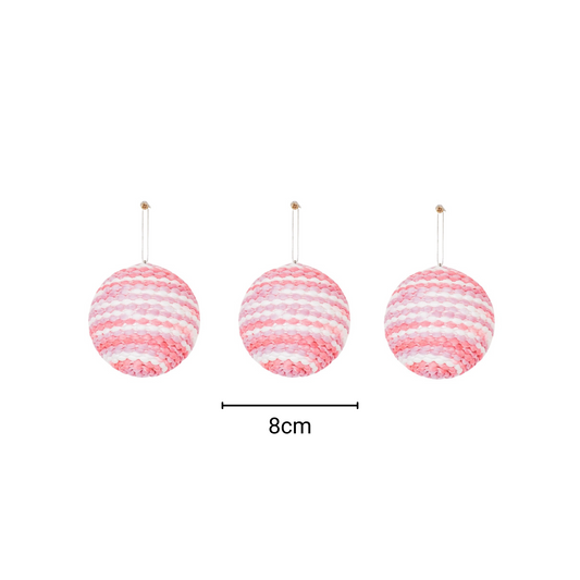 Kerst Hangers - Kerstballen - Foam - Fluor Roze - S3- 8 cm