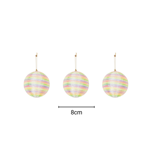 Kerst Hangers - Kerstballen - Foam - Fluor Kleuren - S3- 8 cm