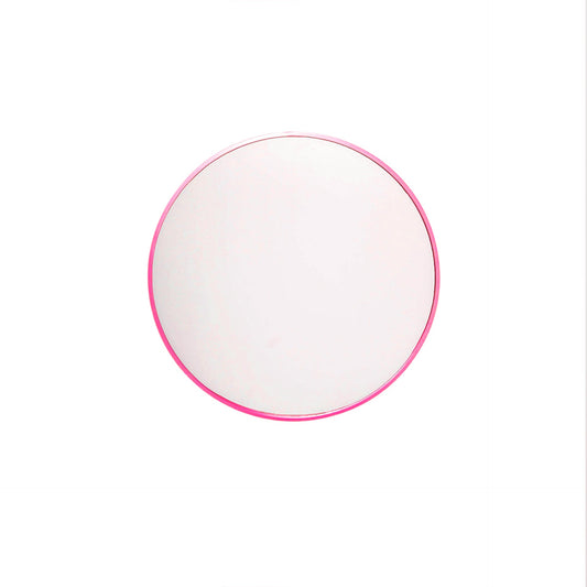 Spiegel - Wand Spiegel Rond - Metaal - Roze - Ø60cm