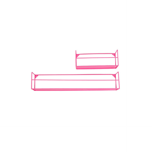 Wandplanken - Metaal - Neon Roze - Set van 2 - 40x14x16 en 80x14x16cm