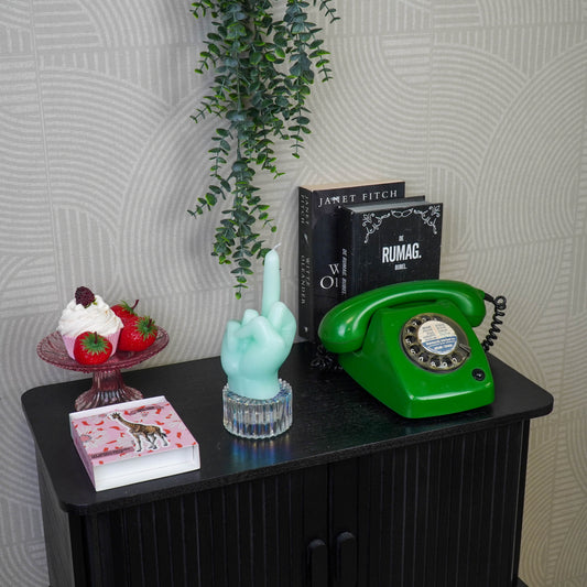 Kaars - Middelvinger - Wax - Mint - 310 gram - 10x9x17cm