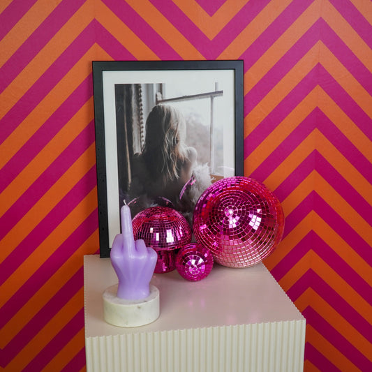 Kaars - Middelvinger - Wax - Lila - 310 gram - 10x9x17cm