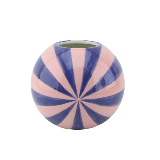 Vaas - Bloemenvaas Swirl - Dolomiet - Roze/Violet - 20x20x17cm