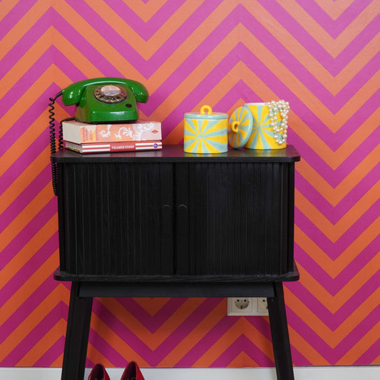 Sierpotje - Swirl- Dolomiet -  Geel/Mintgroen - 11x11x14,5cm