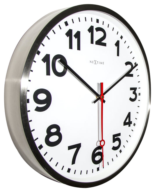 Wall clock-  55 cm - Aluminium - 'Super Station Numbers'
