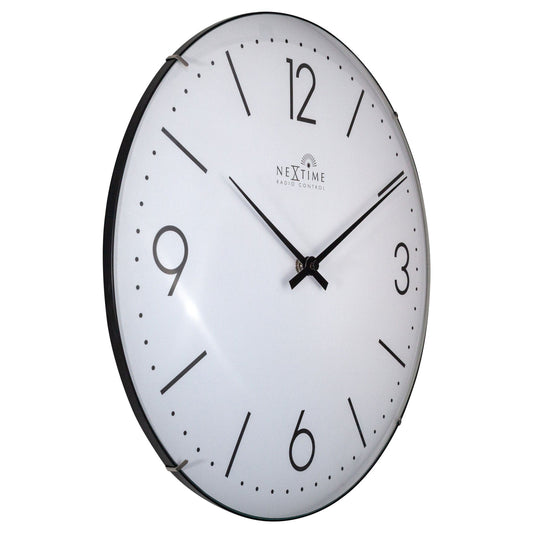 Wall clock 35cm-Radio Controlled (DCF)-Dome Glass- "Atomic"