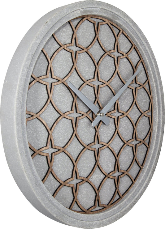 Wall Clock -  39.5 cm - Polyresin/Wood - 'Concreto love'