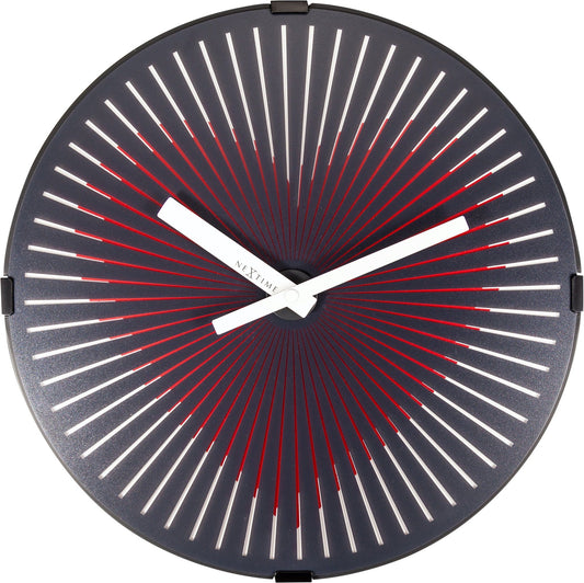 Wall clock-  30 cm - Plastic - Motion clock- 'Motion Heart - Red'
