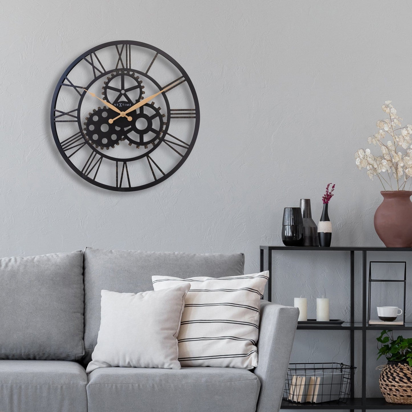 Roman Wall Clock - 50cm - Silent - Large - Metal - "Birmingham"