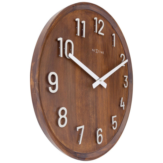 Large Wall clock 50cm - Silent - Wood/Metal - "Precious"