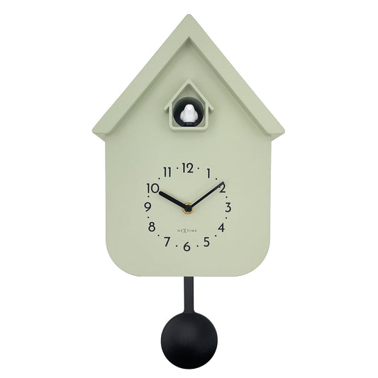 Wall clock 21.5x41.5x8.5cm - Pendulum - Cuckoo -NeXtime 'Twitter'