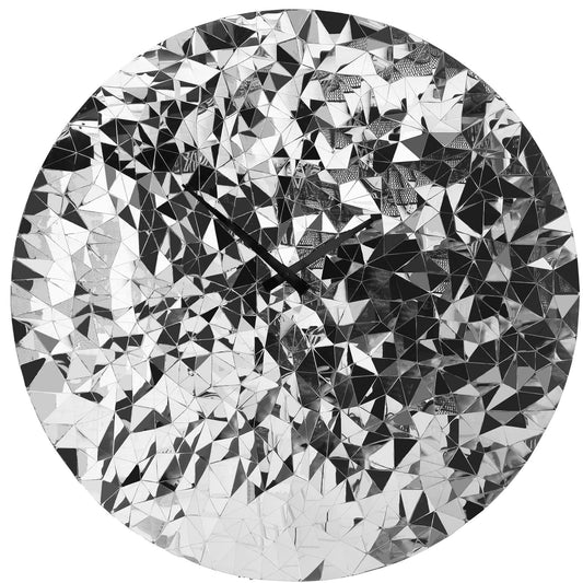 Wall clock 80cm-Silent-Chrome-Stainless Steel-NeXtime 'Fragments'