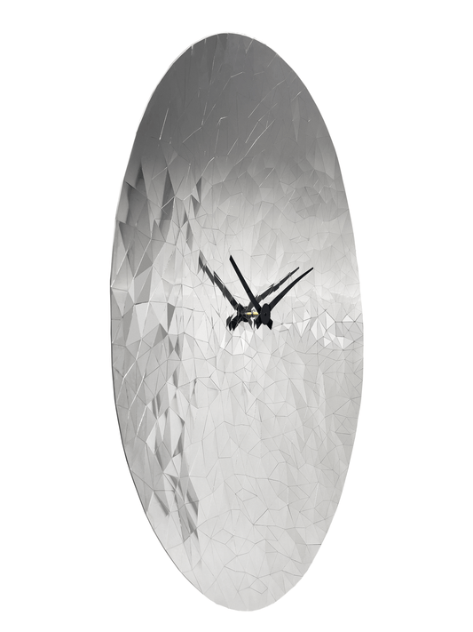 Wall clock 80cm-Silent-Chrome-Stainless Steel-NeXtime 'Fragments'