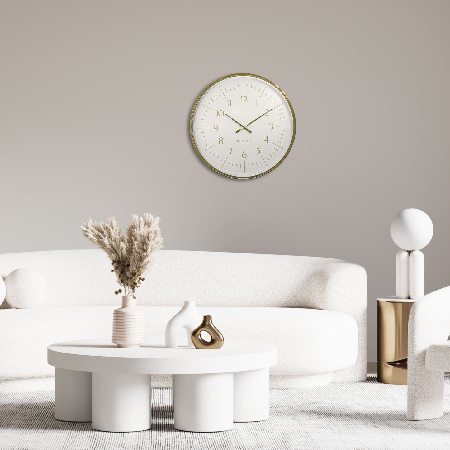 Wall clock 77cm-Black/White-Plastic-NeXtime 'Galaxy Large'