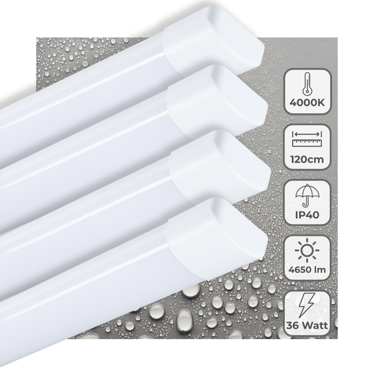4 PACK LED's Light LED TL lamp 120 cm voor binnen - Complete LED TL verlichting - 4650 lm
