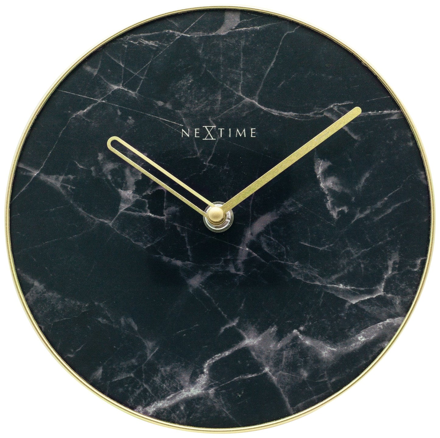 Table / Wall clock - 20 cm - Glass / Metal - 'Marble'