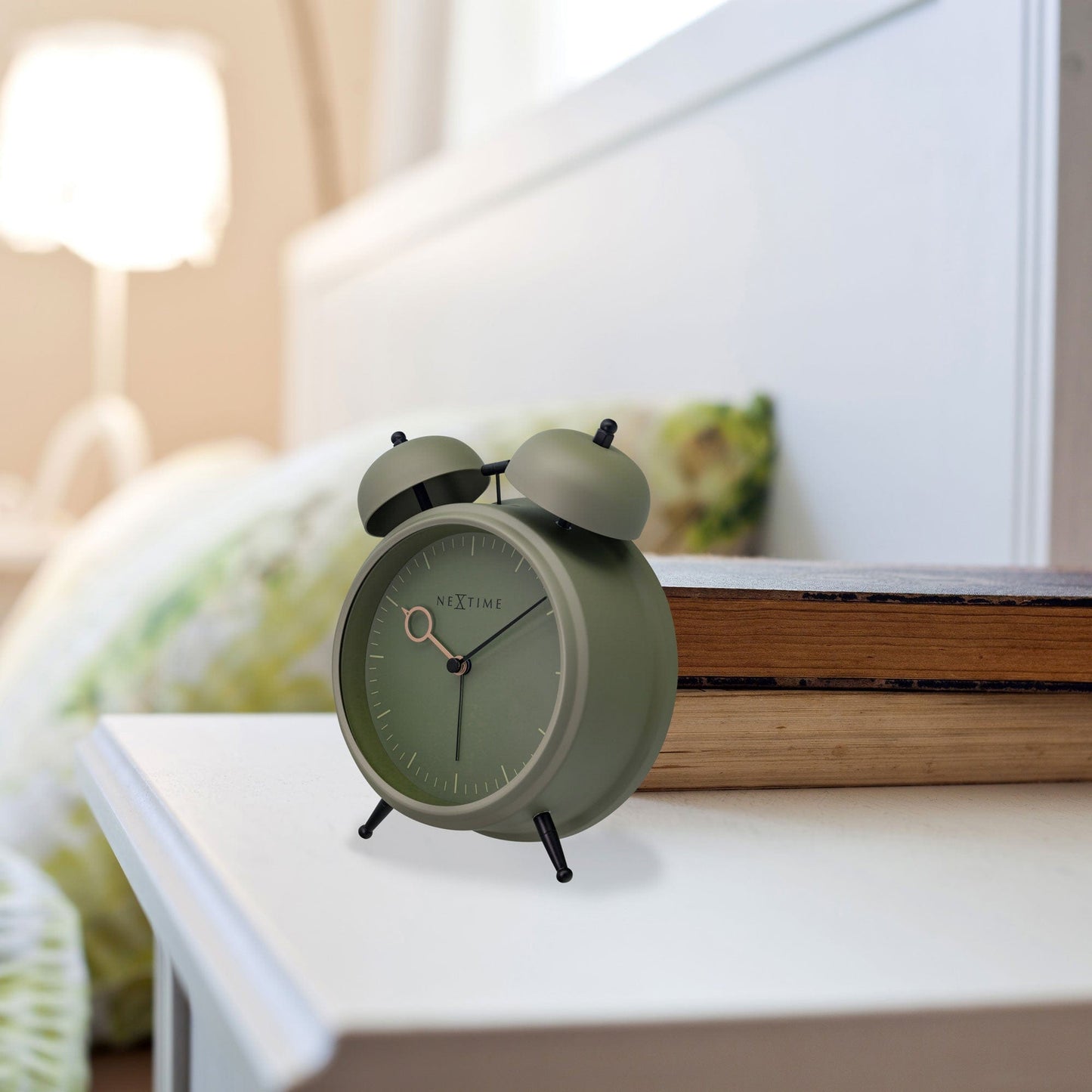 Table Alarm Clock 15x18x7cm - Silent - Light function - Metal "Golden Hour"