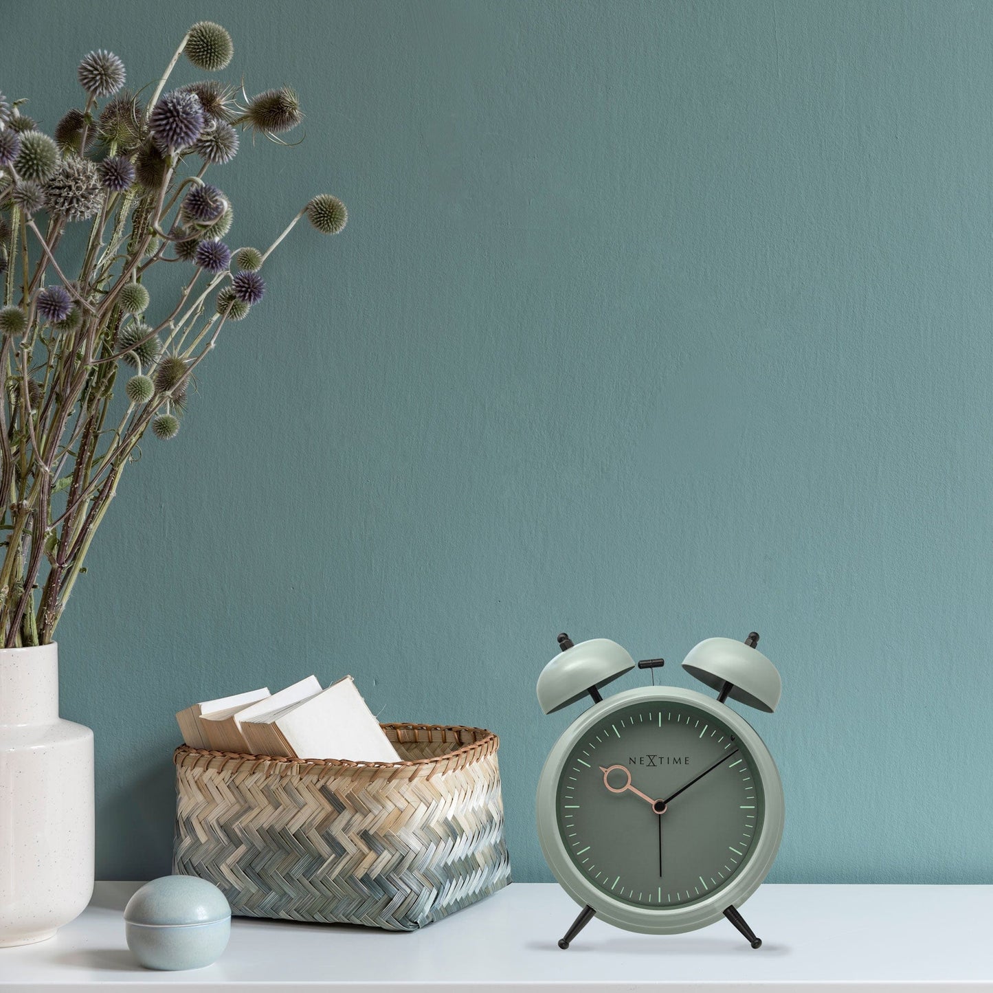 Table Alarm Clock 15x18x7cm - Silent - Light function - Metal "Golden Hour"