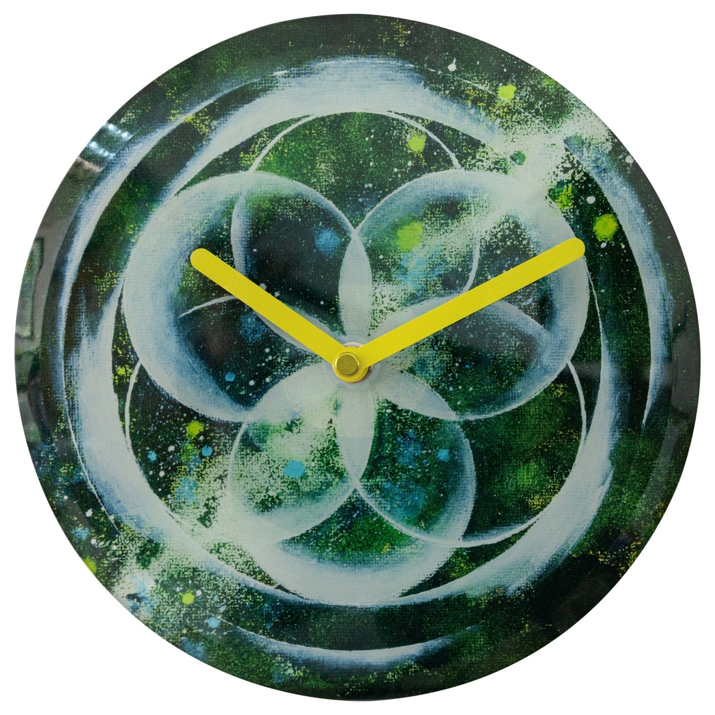 Table/Wall clock 20cm - Silent - Green - Tempered Glass - "Cosmo Table"