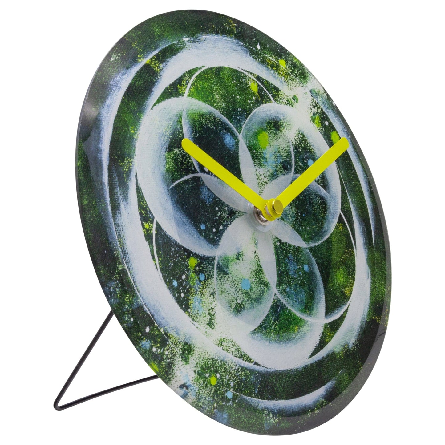 Table/Wall clock 20cm - Silent - Green - Tempered Glass - "Cosmo Table"