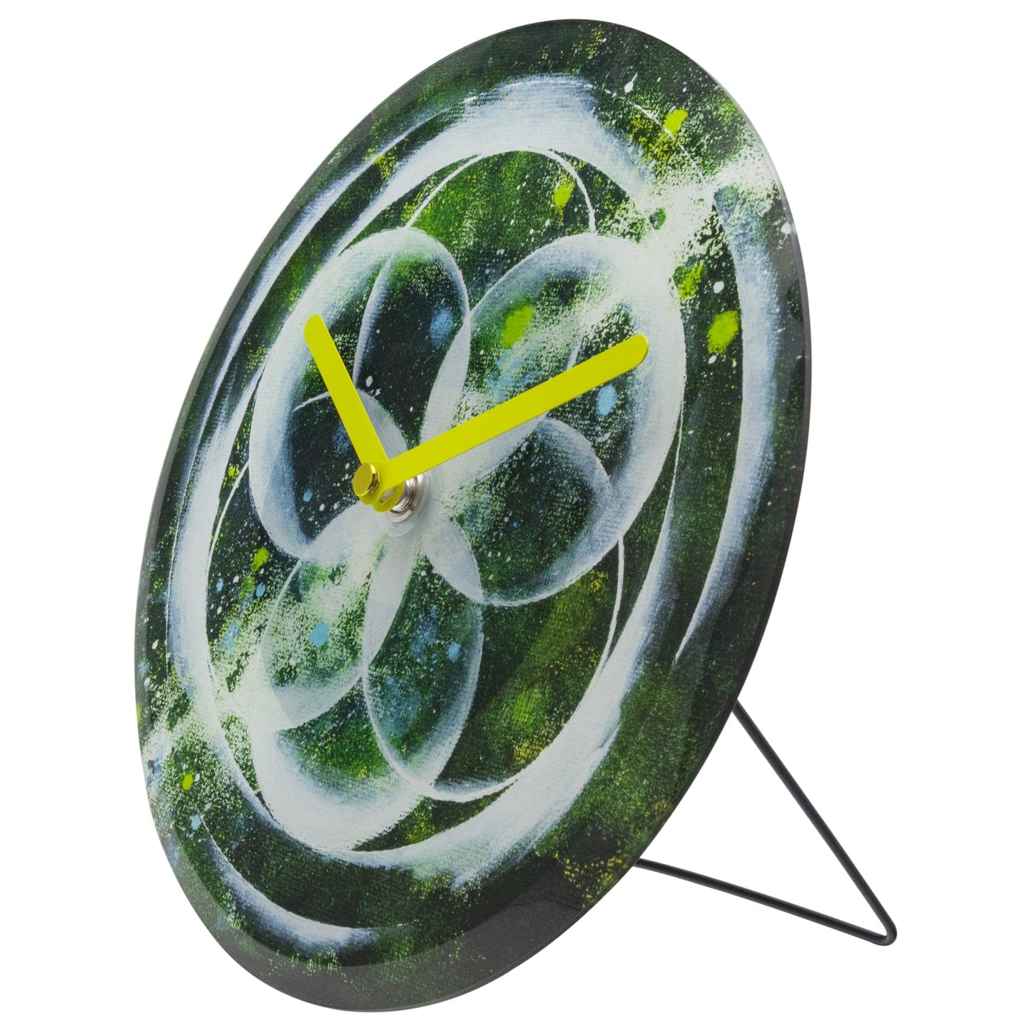 Table/Wall clock 20cm - Silent - Green - Tempered Glass - "Cosmo Table"