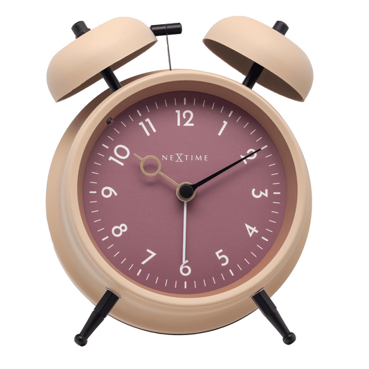 Table Alarm Clock 12 x 14 x 6cm-Metal-NeXtime "Golden Hour"