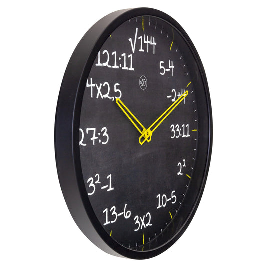 Wall clock 30cm - Silent - Plastic - "Maths"