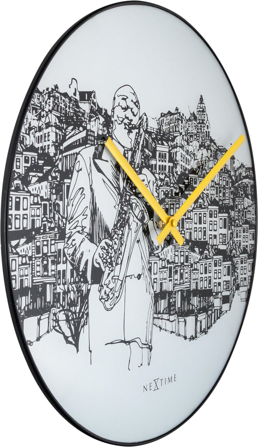 Wall clock -  40 cm - Glass / Metal - Sax City