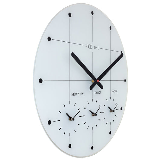 Wall Clock 43cm - Silent - Glass - "Big City"