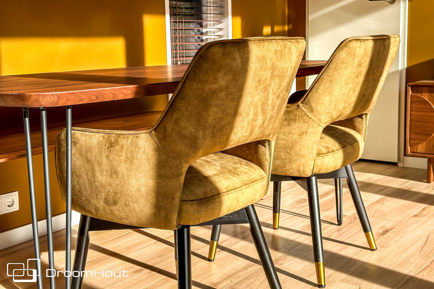 Stoel Tower Living Lenno - forest green - 2 stuks - showroommodel