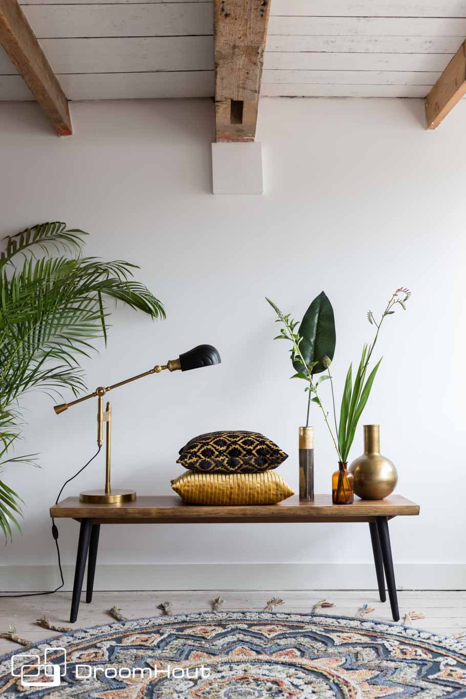 Eettafel noten Dutchbone Alagon (ook met eetkamerbank)