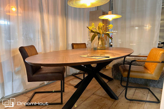 Ovale eettafel DroomHout Fort Oval - 240 cm x 120 cm - showroommodel