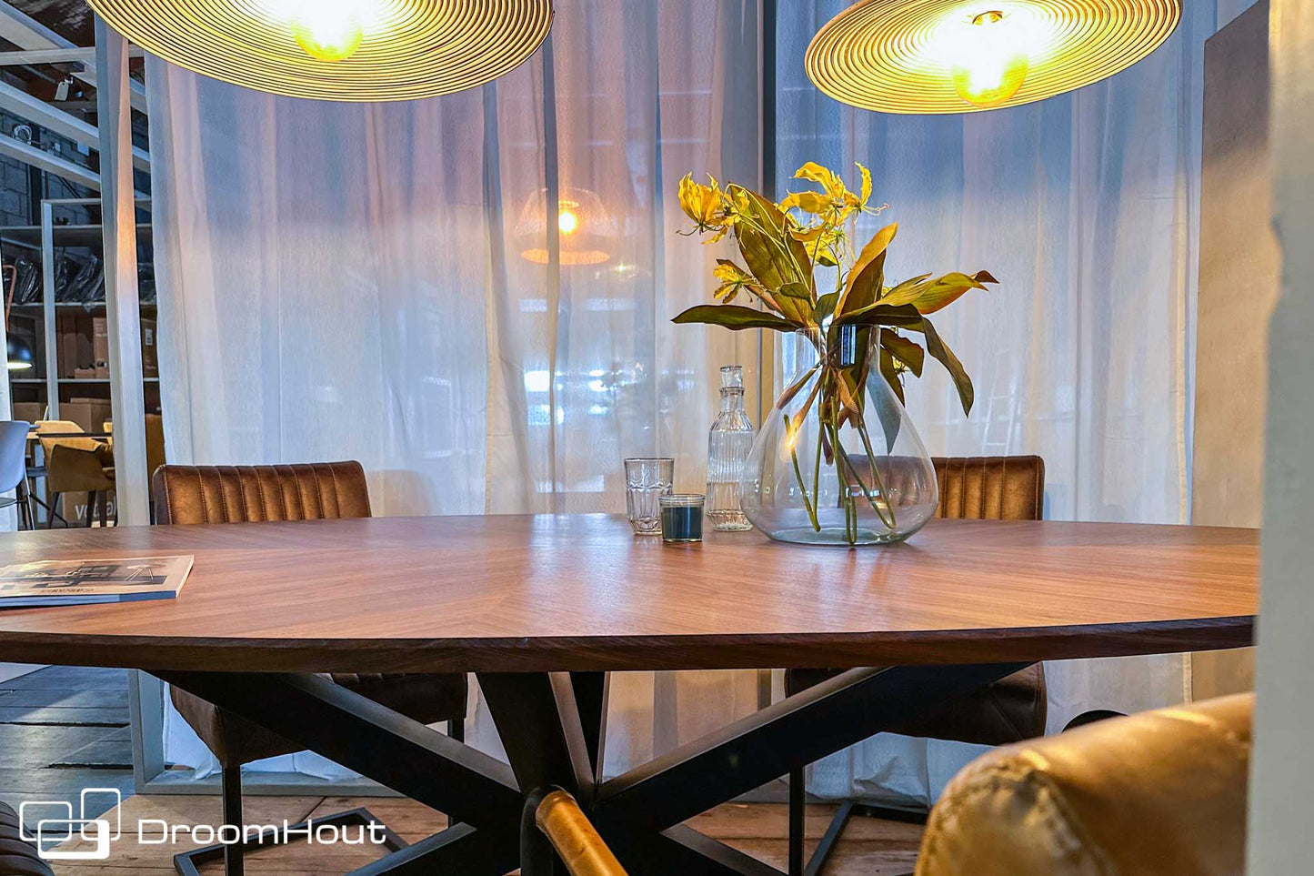 Ovale eettafel DroomHout Fort Oval - 240 cm x 120 cm - showroommodel